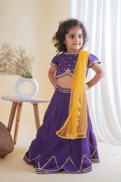 Pre-Order: Purple Gota Embroidered Lehenga Set