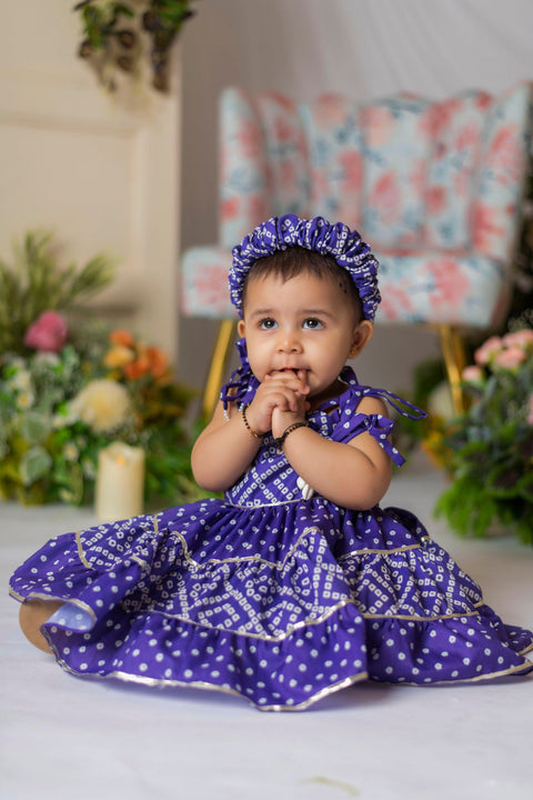 Pre-Order: Purple Bandhej Dress