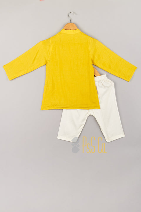 Pre-Order:  Yellow Embroidered Kurta Pajama Set