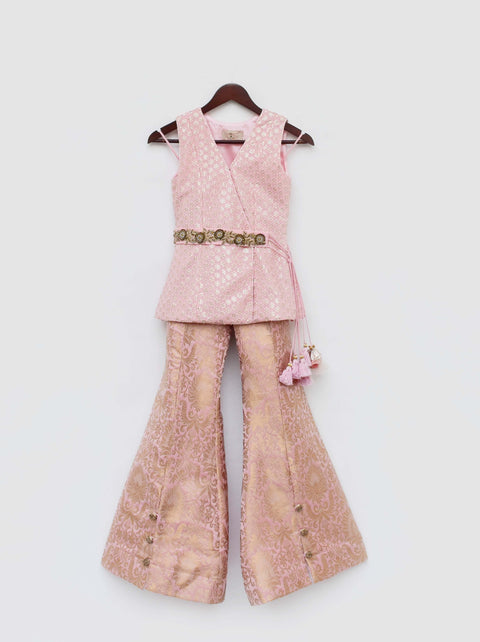Pre-Order: Pink Kurti with Pink Brocade Plaazo Pant