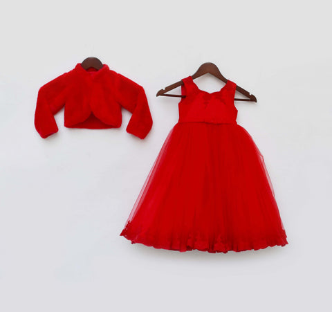 Pre-Order: Red Net Gown with Red Shrug