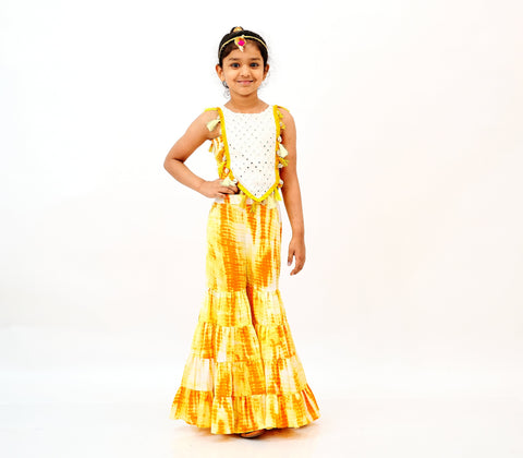 Pre-Order: Tasseled Boho Top Sharara Set