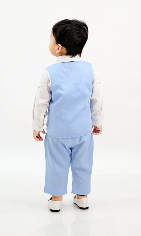 Pre-Order-Powder Blue Waistcoat with Pants