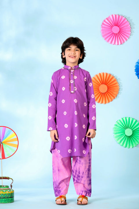 Purple Kurta with Salwar