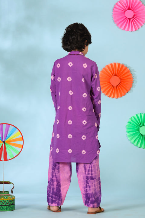 Purple Kurta with Salwar