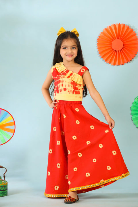 Yellow Red Palazzo Set