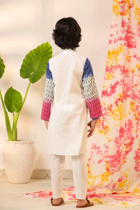 Pre-Order: Blue Pink and White Kurta Set