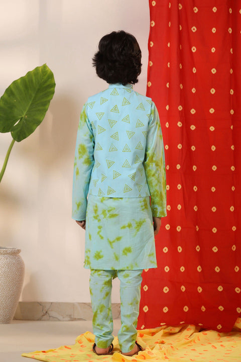 Pre-Order: Sea Green Kurta Churidar and Jacket Set