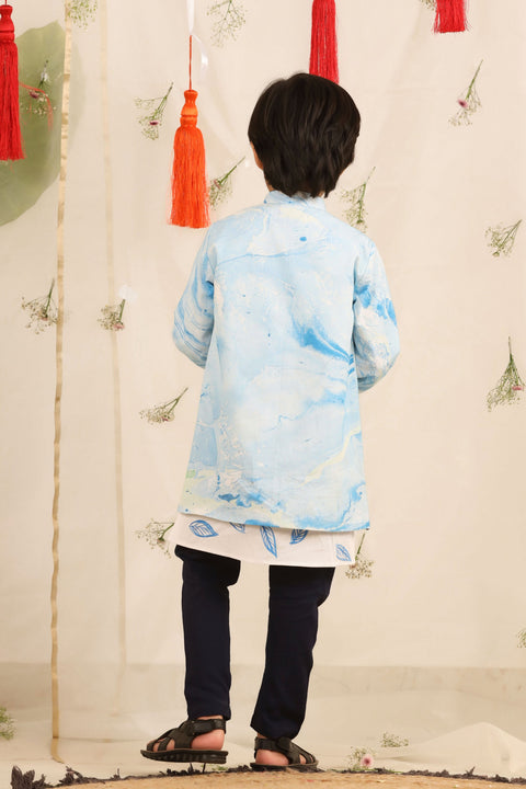 Pre-Order: Front Style Kurta with open Long Jacket and Churidar