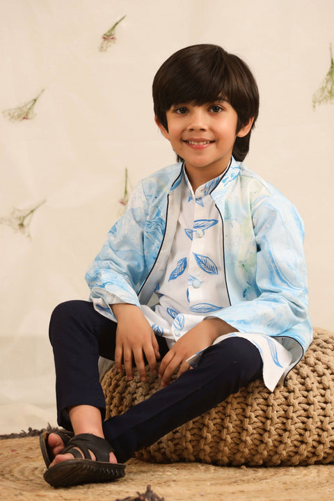 Pre-Order: Front Style Kurta with open Long Jacket and Churidar