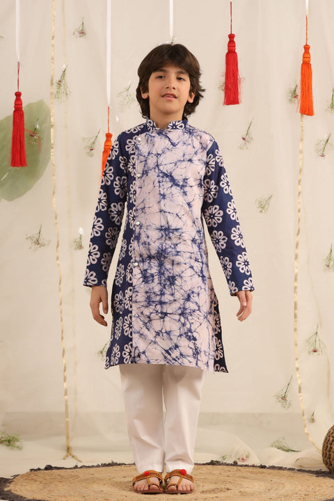 Pre-Order: Blue/White Kurta and Pant Set