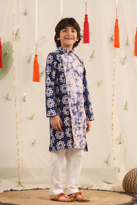 Pre-Order: Blue/White Kurta and Pant Set