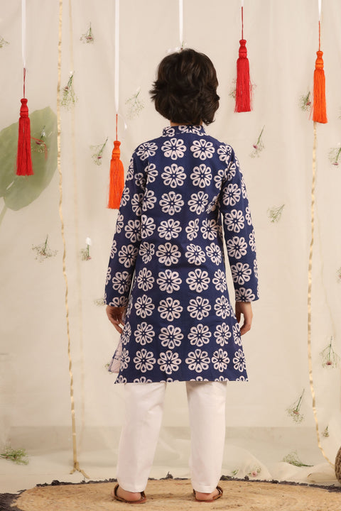 Pre-Order: Blue/White Kurta and Pant Set
