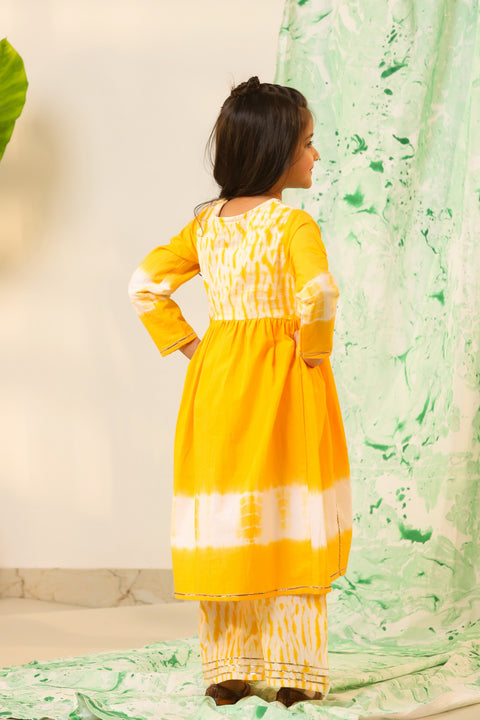 Pre-Order: Yellow Anarkali Kurta with Sharara