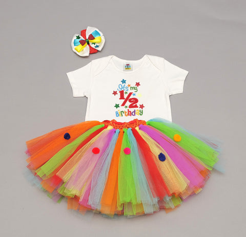Pre-Order: Multicolour Half Birthday Tutu Outfit