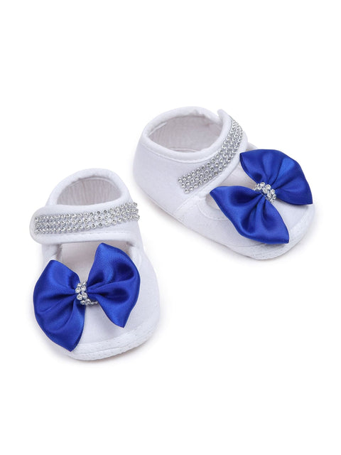 Pre-Order: Silver Prince Blue Bow Sleepsuit Set with Shoes
