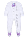 Pre-Order: Silver Princess Lavender Bow Sleepsuit Set with Shoes