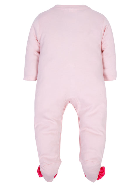 Pre-Order: Rhinestone Crown Patch Pink Sleepsuit with Fuchsia Bows and Shoes