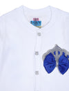 Pre-Order: Rhinestone Crown Patch Sleepsuit with Dark Blue Bows and Shoes