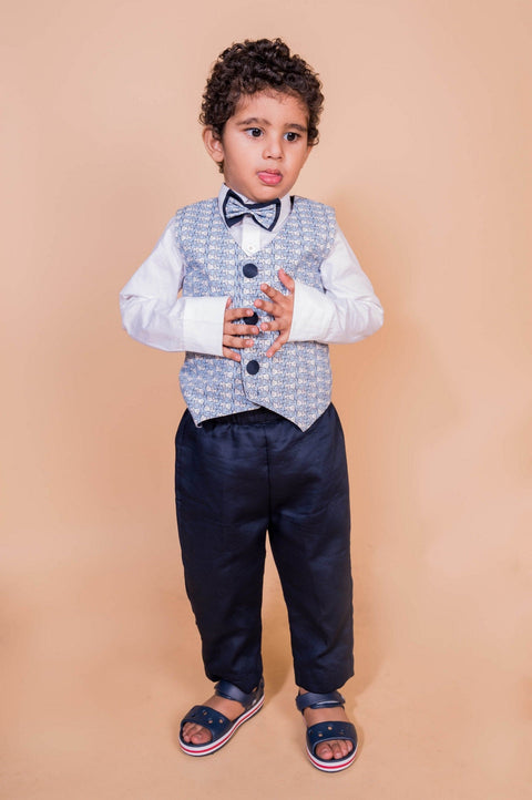 Pre-Order: Elephant Print Waistcoat Set