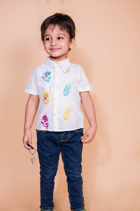 Pre-Order: Baby Shark Embroidered Shirt