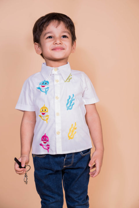 Pre-Order: Baby Shark Embroidered Shirt