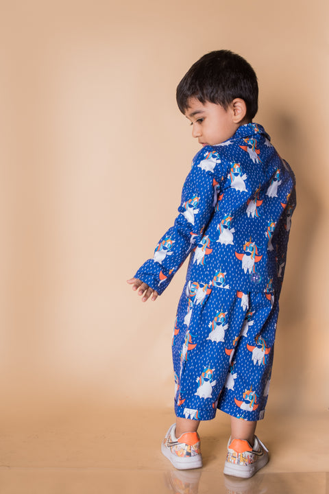 Pre-Order: Partywear Two Piece Suit Set- Unicorn Print