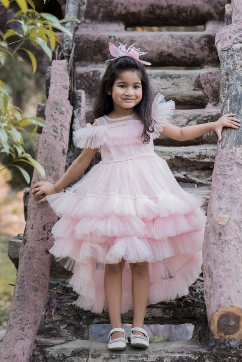 Pre-Order: Peek-a-Boo cold-shouldered ruffled Dress