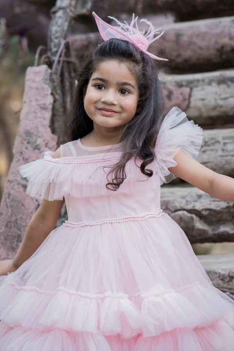 Pre-Order: Peek-a-Boo cold-shouldered ruffled Dress