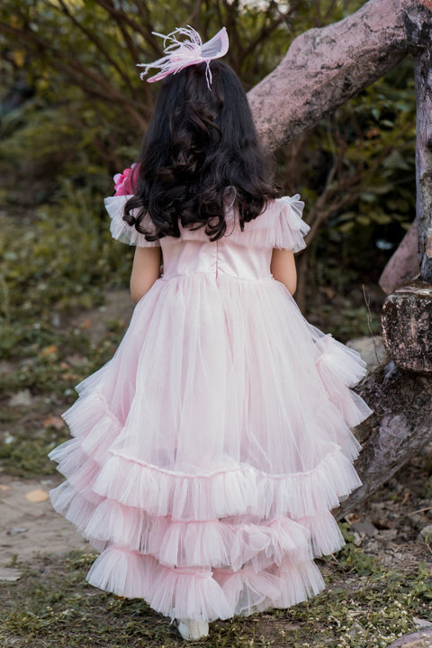 Pre-Order: Peek-a-Boo cold-shouldered ruffled Dress