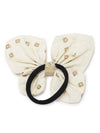 Printed Bandhani Butterfly Rubberband-Cream