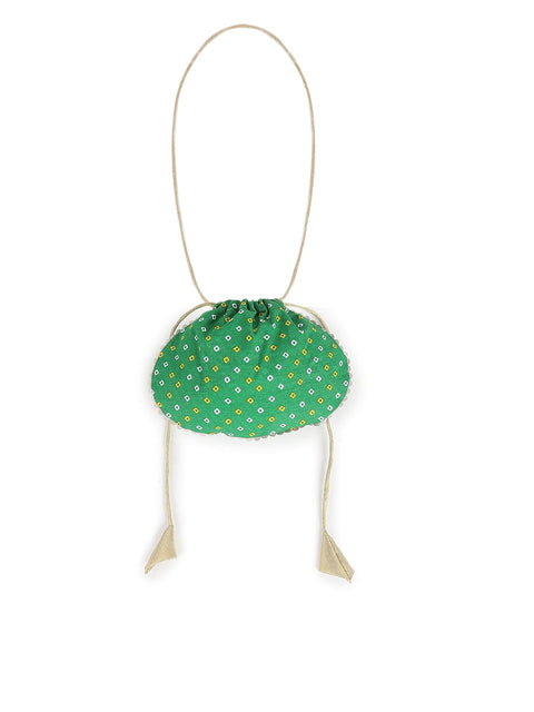 Printed Bandhani Potli-Green