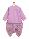 Baby Boy Dhoti Kurta Premium Cotton Set Embroidered- Purple