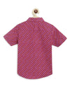 Boys Printed Bandhani Shirt-Purple