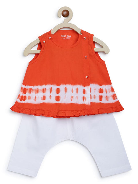 Baby Girl Set Tie Dye Stripe - Orange