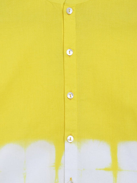 Girls Kaftan Dress Tie Dye Clamp - Yellow