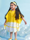 Girls Kaftan Dress Tie Dye Clamp - Yellow