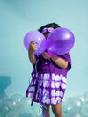 Girls Kaftan Dress Tie Dye Clamp - Purple