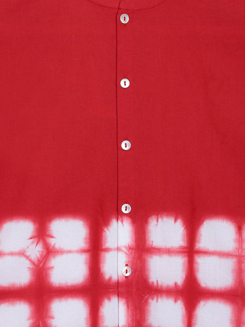 Girls Kaftan Dress Tie Dye Clamp - Red