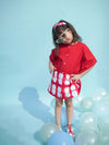 Girls Kaftan Dress Tie Dye Clamp - Red