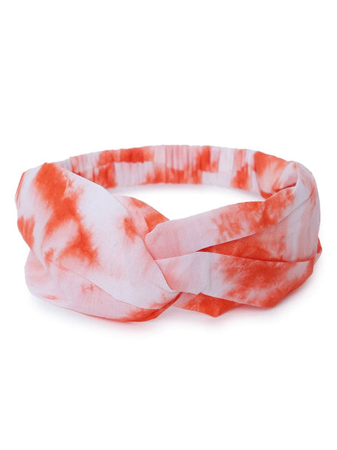 Headband Tie Dye Twist Knot - Orange