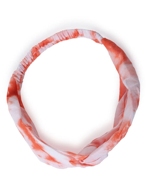 Headband Tie Dye Twist Knot - Orange