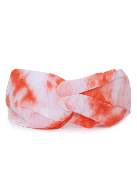 Headband Tie Dye Twist Knot - Orange
