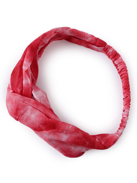 Headband Tie Dye Twist Knot - Red