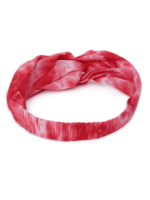 Headband Tie Dye Twist Knot - Red