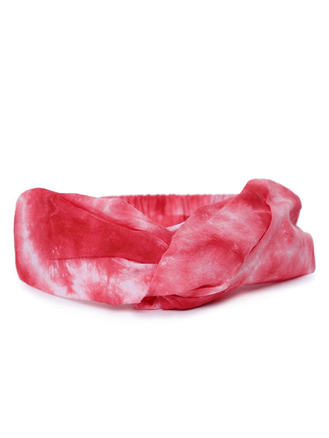 Headband Tie Dye Twist Knot - Red