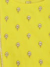 Girls Combo Co-ord Set And Bow Hairclip Print- Yellow