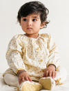 Baby Girl Bandhani Printed Jhabla Set-Cream