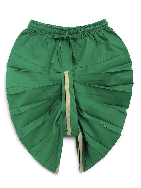 Baby Girl Bandhani Printed Angrakha Suit Set-Green