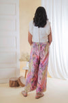 Pre-Order: White Floral Embroidered Top with Boho Printed Pant